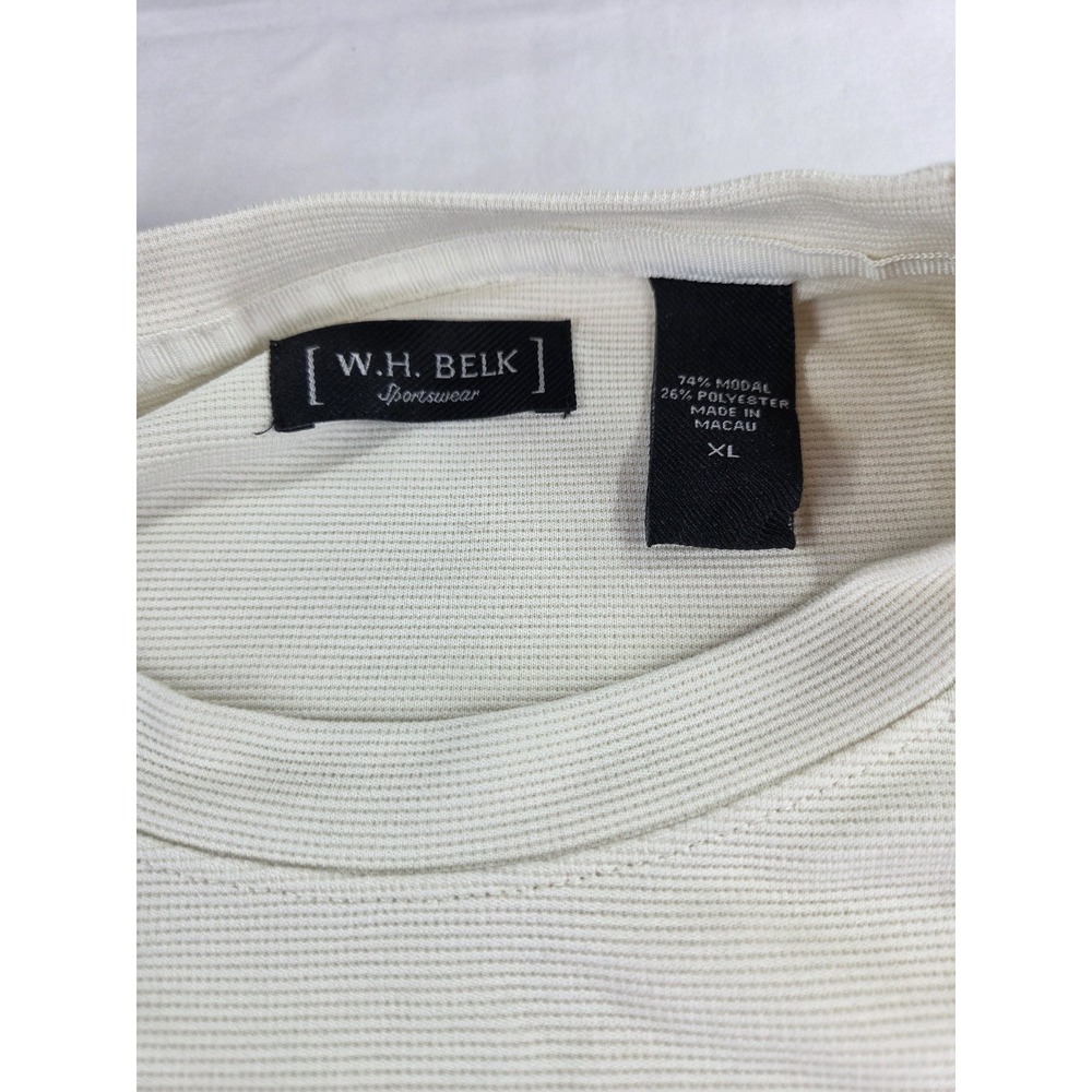 W.H. Belk Men's Short Sleeve Ivory Shirt Size XL Private BELK label